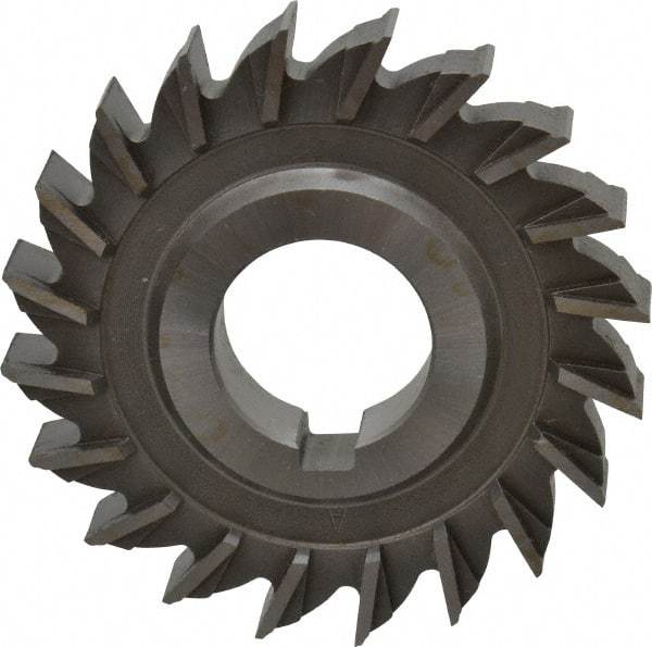 Made in USA - 3" Diam x 1/2" Width of Cut, 20 Teeth, High Speed Steel Side Milling Cutter - Straight Teeth, Uncoated - Exact Industrial Supply