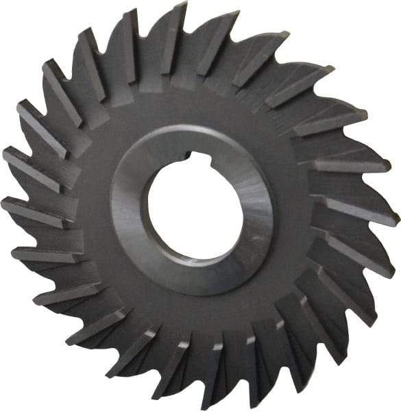 Made in USA - 4" Diam x 3/16" Width of Cut, 24 Teeth, High Speed Steel Side Milling Cutter - Straight Teeth, Uncoated - Exact Industrial Supply