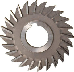 Made in USA - 4" Diam x 3/16" Width of Cut, 24 Teeth, High Speed Steel Side Milling Cutter - Straight Teeth, Uncoated - Exact Industrial Supply