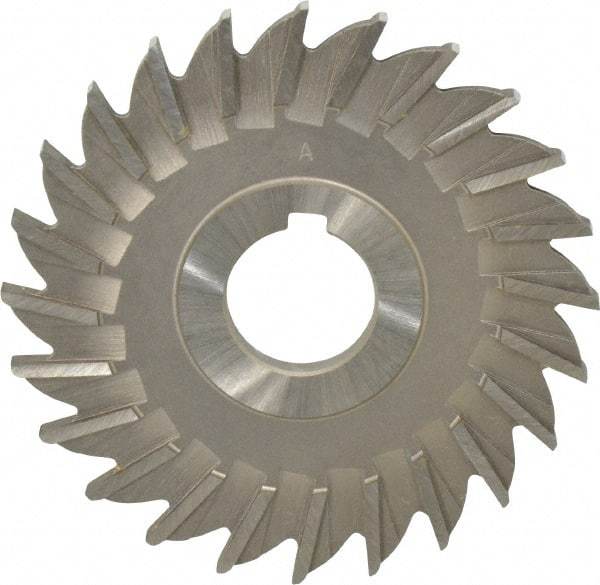 Made in USA - 4" Diam x 1/4" Width of Cut, 24 Teeth, High Speed Steel Side Milling Cutter - Straight Teeth, Uncoated - Exact Industrial Supply