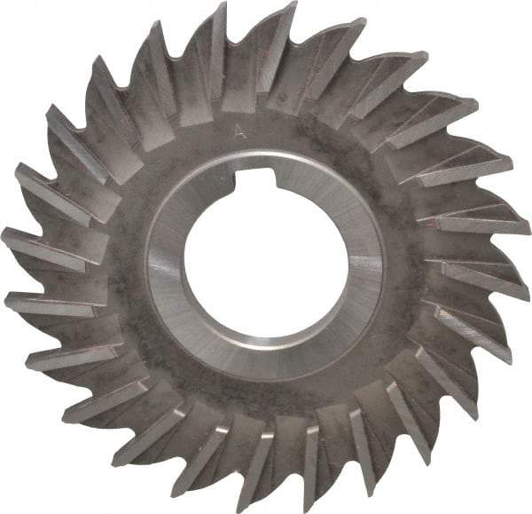 Made in USA - 4" Diam x 1/4" Width of Cut, 24 Teeth, High Speed Steel Side Milling Cutter - Straight Teeth, Uncoated - Exact Industrial Supply