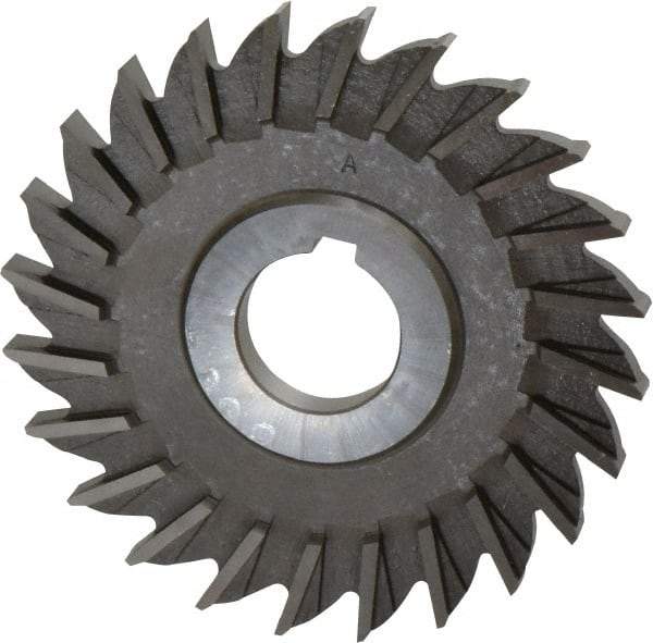 Made in USA - 4" Diam x 5/16" Width of Cut, 24 Teeth, High Speed Steel Side Milling Cutter - Straight Teeth, Uncoated - Exact Industrial Supply