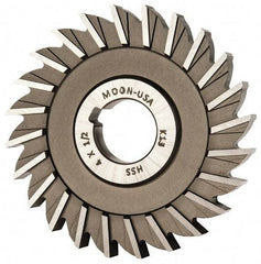 Made in USA - 4" Diam x 1/2" Width of Cut, 24 Teeth, High Speed Steel Side Milling Cutter - Straight Teeth, Uncoated - Exact Industrial Supply