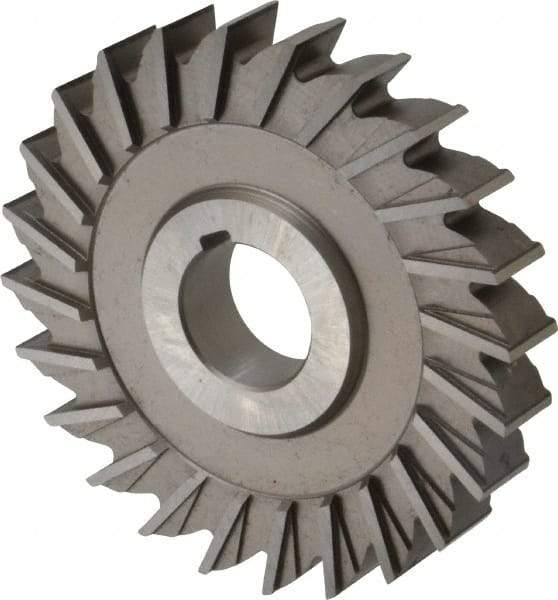 Made in USA - 4" Diam x 5/8" Width of Cut, 24 Teeth, High Speed Steel Side Milling Cutter - Straight Teeth, Uncoated - Exact Industrial Supply