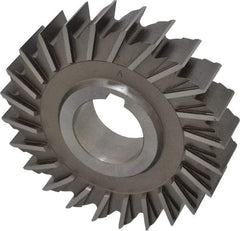 Made in USA - 4" Diam x 7/8" Width of Cut, 24 Teeth, High Speed Steel Side Milling Cutter - Straight Teeth, Uncoated - Exact Industrial Supply