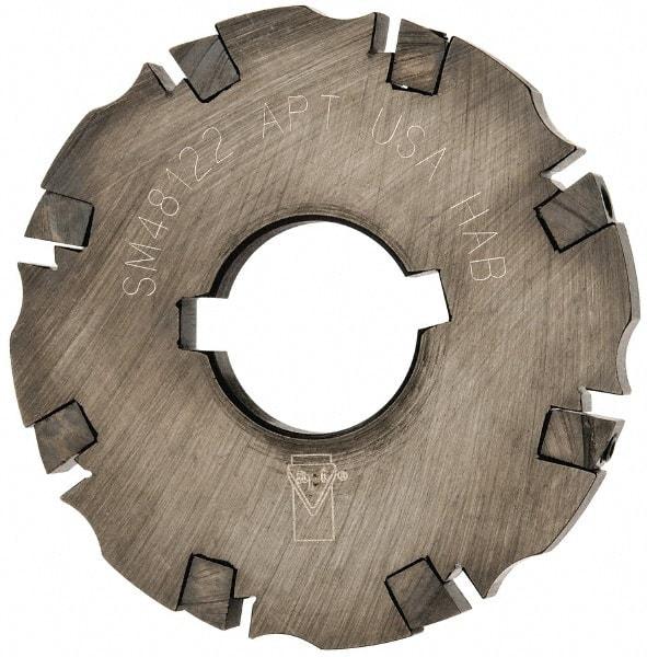 APT - Arbor Hole Connection, 3/8" Cutting Width, 1-1/16" Depth of Cut, 4" Cutter Diam, 1-1/4" Hole Diam, 8 Tooth Indexable Slotting Cutter - SM48 Toolholder, CTA 2 Insert, Neutral Cutting Direction - Exact Industrial Supply