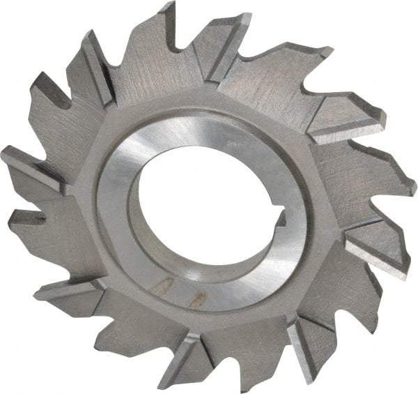 Made in USA - 2-1/2" Diam x 1/4" Width of Cut, 16 Teeth, High Speed Steel Side Milling Cutter - Staggered Teeth, Uncoated - Exact Industrial Supply
