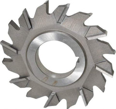 Made in USA - 2-1/2" Diam x 1/4" Width of Cut, 16 Teeth, High Speed Steel Side Milling Cutter - Staggered Teeth, Uncoated - Exact Industrial Supply