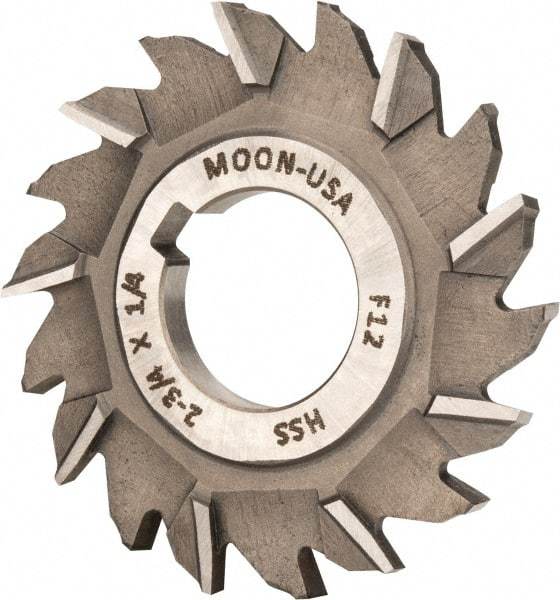 Made in USA - 2-3/4" Diam x 1/4" Width of Cut, 18 Teeth, High Speed Steel Side Milling Cutter - Staggered Teeth, Uncoated - Exact Industrial Supply