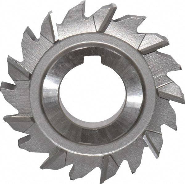 Made in USA - 2-3/4" Diam x 3/8" Width of Cut, 18 Teeth, High Speed Steel Side Milling Cutter - Staggered Teeth, Uncoated - Exact Industrial Supply