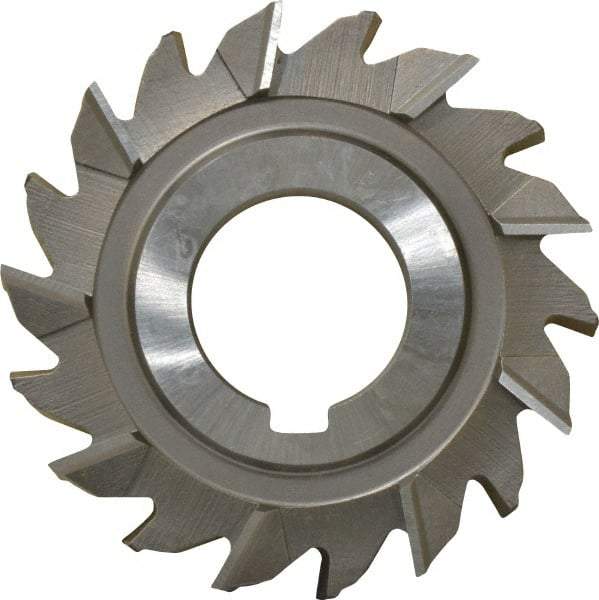 Made in USA - 2-3/4" Diam x 7/16" Width of Cut, 18 Teeth, High Speed Steel Side Milling Cutter - Staggered Teeth, Uncoated - Exact Industrial Supply