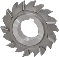 Made in USA - 2-3/4" Diam x 1/2" Width of Cut, 18 Teeth, High Speed Steel Side Milling Cutter - Staggered Teeth, Uncoated - Exact Industrial Supply