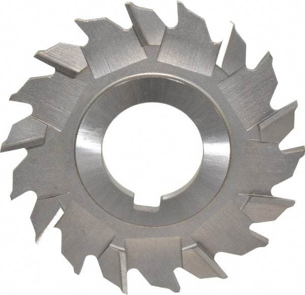 Made in USA - 3" Diam x 3/16" Width of Cut, 18 Teeth, High Speed Steel Side Milling Cutter - Staggered Teeth, Uncoated - Exact Industrial Supply