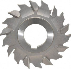 Made in USA - 3" Diam x 3/16" Width of Cut, 18 Teeth, High Speed Steel Side Milling Cutter - Staggered Teeth, Uncoated - Exact Industrial Supply