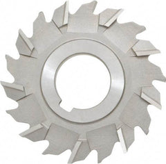 Made in USA - 3" Diam x 1/4" Width of Cut, 18 Teeth, High Speed Steel Side Milling Cutter - Staggered Teeth, Uncoated - Exact Industrial Supply