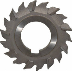 Made in USA - 3" Diam x 1/4" Width of Cut, 18 Teeth, High Speed Steel Side Milling Cutter - Staggered Teeth, Uncoated - Exact Industrial Supply