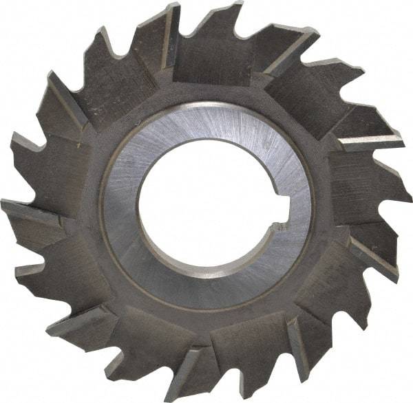 Made in USA - 3" Diam x 9/32" Width of Cut, 18 Teeth, High Speed Steel Side Milling Cutter - Staggered Teeth, Uncoated - Exact Industrial Supply