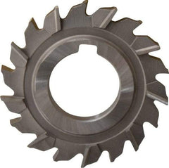 Made in USA - 3" Diam x 5/16" Width of Cut, 18 Teeth, High Speed Steel Side Milling Cutter - Staggered Teeth, Uncoated - Exact Industrial Supply