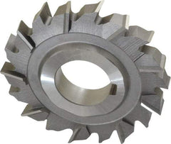 Made in USA - 3" Diam x 1/2" Width of Cut, 18 Teeth, High Speed Steel Side Milling Cutter - Staggered Teeth, Uncoated - Exact Industrial Supply