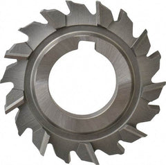 Made in USA - 3" Diam x 1/2" Width of Cut, 18 Teeth, High Speed Steel Side Milling Cutter - Staggered Teeth, Uncoated - Exact Industrial Supply