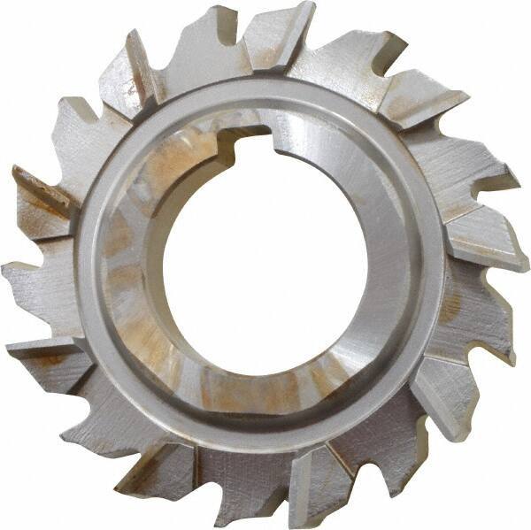 Made in USA - 3" Diam x 9/16" Width of Cut, 18 Teeth, High Speed Steel Side Milling Cutter - Staggered Teeth, Uncoated - Exact Industrial Supply