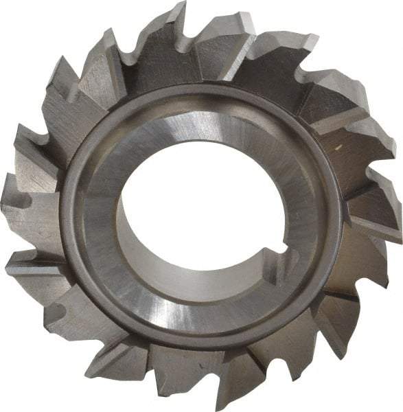 Made in USA - 3" Diam x 3/4" Width of Cut, 18 Teeth, High Speed Steel Side Milling Cutter - Staggered Teeth, Uncoated - Exact Industrial Supply