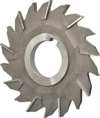 Made in USA - 4" Diam x 1/4" Width of Cut, 18 Teeth, High Speed Steel Side Milling Cutter - Staggered Teeth, Uncoated - Exact Industrial Supply