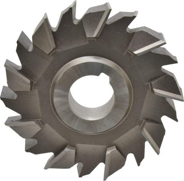 Made in USA - 4" Diam x 3/4" Width of Cut, 18 Teeth, High Speed Steel Side Milling Cutter - Staggered Teeth, Uncoated - Exact Industrial Supply