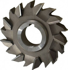 Made in USA - 4" Diam x 3/4" Width of Cut, 18 Teeth, High Speed Steel Side Milling Cutter - Staggered Teeth, Uncoated - Exact Industrial Supply