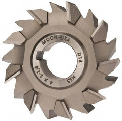 Made in USA - 4" Diam x 1-1/4" Width of Cut, 18 Teeth, High Speed Steel Side Milling Cutter - Staggered Teeth, Uncoated - Exact Industrial Supply