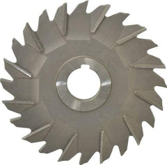 Made in USA - 5" Diam x 5/16" Width of Cut, 24 Teeth, High Speed Steel Side Milling Cutter - Staggered Teeth, Uncoated - Exact Industrial Supply