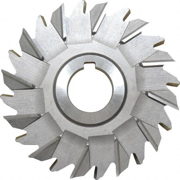 Made in USA - 5" Diam x 3/4" Width of Cut, 24 Teeth, High Speed Steel Side Milling Cutter - Staggered Teeth, Uncoated - Exact Industrial Supply