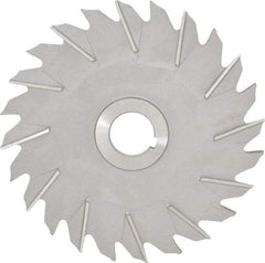 Made in USA - 6" Diam x 1/4" Width of Cut, 24 Teeth, High Speed Steel Side Milling Cutter - Staggered Teeth, Uncoated - Exact Industrial Supply