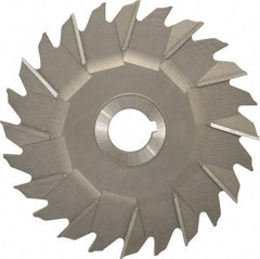 Made in USA - 6" Diam x 5/16" Width of Cut, 24 Teeth, High Speed Steel Side Milling Cutter - Staggered Teeth, Uncoated - Exact Industrial Supply