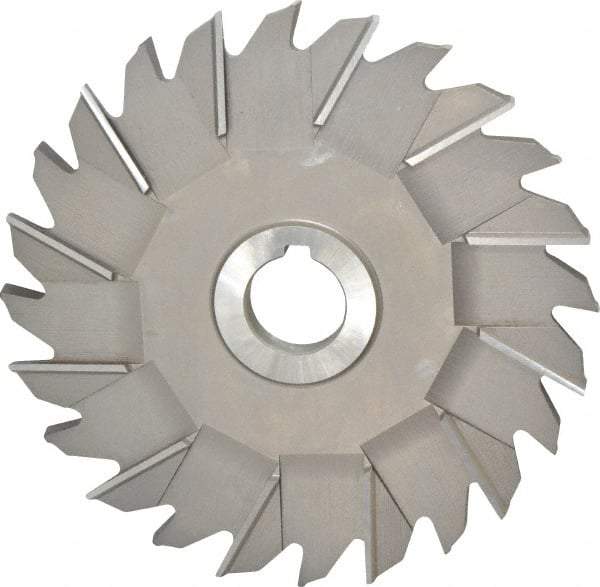 Made in USA - 6" Diam x 3/8" Width of Cut, 24 Teeth, High Speed Steel Side Milling Cutter - Staggered Teeth, Uncoated - Exact Industrial Supply