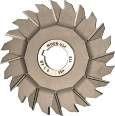 Made in USA - 6" Diam x 3/8" Width of Cut, 24 Teeth, High Speed Steel Side Milling Cutter - Staggered Teeth, Uncoated - Exact Industrial Supply