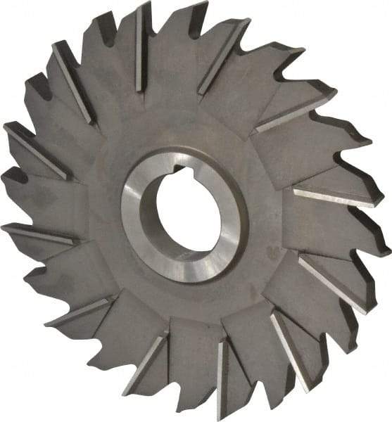 Made in USA - 6" Diam x 1/2" Width of Cut, 24 Teeth, High Speed Steel Side Milling Cutter - Staggered Teeth, Uncoated - Exact Industrial Supply