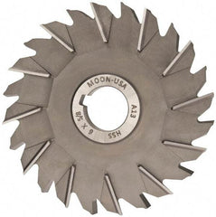 Made in USA - 6" Diam x 5/8" Width of Cut, 24 Teeth, High Speed Steel Side Milling Cutter - Staggered Teeth, Uncoated - Exact Industrial Supply