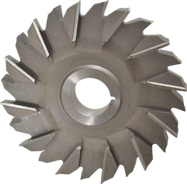 Made in USA - 6" Diam x 3/4" Width of Cut, 24 Teeth, High Speed Steel Side Milling Cutter - Staggered Teeth, Uncoated - Exact Industrial Supply