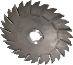 Made in USA - 8" Diam x 1/4" Width of Cut, 28 Teeth, High Speed Steel Side Milling Cutter - Staggered Teeth, Uncoated - Exact Industrial Supply