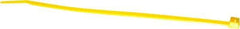 Made in USA - 7.562" Long Yellow Nylon Standard Cable Tie - 50 Lb Tensile Strength, 1.32mm Thick, 2" Max Bundle Diam - Exact Industrial Supply