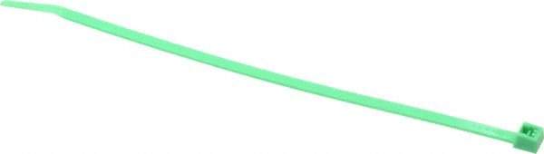 Made in USA - 7.562 Inch Long x 0.18 Inch Wide x 1-7/8 Inch Bundle Diameter, Green, Nylon Standard Cable Tie - 50 Lb. Strength, 0.052 Inch Thick - Exact Industrial Supply