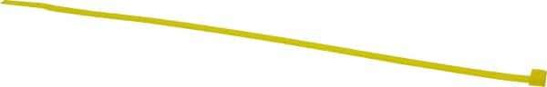 Made in USA - 8-7/8" Long Yellow Nylon Standard Cable Tie - 40 Lb Tensile Strength, 1.24mm Thick, 4" Max Bundle Diam - Exact Industrial Supply
