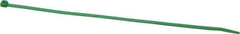 Made in USA - 8-7/8" Long Green Nylon Standard Cable Tie - 40 Lb Tensile Strength, 1.24mm Thick, 1-3/4" Max Bundle Diam - Exact Industrial Supply