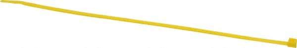 Made in USA - 11-1/4" Long Yellow Nylon Standard Cable Tie - 50 Lb Tensile Strength, 1.32mm Thick, 2" Max Bundle Diam - Exact Industrial Supply