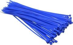 Made in USA - 11-1/4" Long Blue Nylon Standard Cable Tie - 50 Lb Tensile Strength, 1.32mm Thick, 4" Max Bundle Diam - Exact Industrial Supply