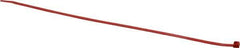 Made in USA - 14-1/4" Long Red Nylon Standard Cable Tie - 50 Lb Tensile Strength, 1.32mm Thick, 4" Max Bundle Diam - Exact Industrial Supply