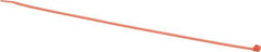 Made in USA - 14-1/4" Long Orange Nylon Standard Cable Tie - 50 Lb Tensile Strength, 1.32mm Thick, 4" Max Bundle Diam - Exact Industrial Supply