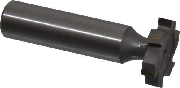 Made in USA - 7/8" Diam x 3/16" Face Width, Carbide-Tipped, 6 Teeth, Shank Connection Woodruff Keyseat Cutter - Uncoated, 2-3/16" OAL x 1/2" Shank, Staggered Teeth, ANSI 607, Old Standard 11 - Exact Industrial Supply