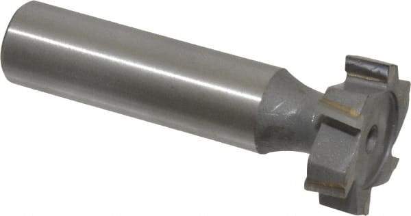 Made in USA - 7/8" Diam x 1/4" Face Width, Carbide-Tipped, 6 Teeth, Shank Connection Woodruff Keyseat Cutter - Uncoated, 2-1/4" OAL x 1/2" Shank, Staggered Teeth, ANSI 807, Old Standard A - Exact Industrial Supply